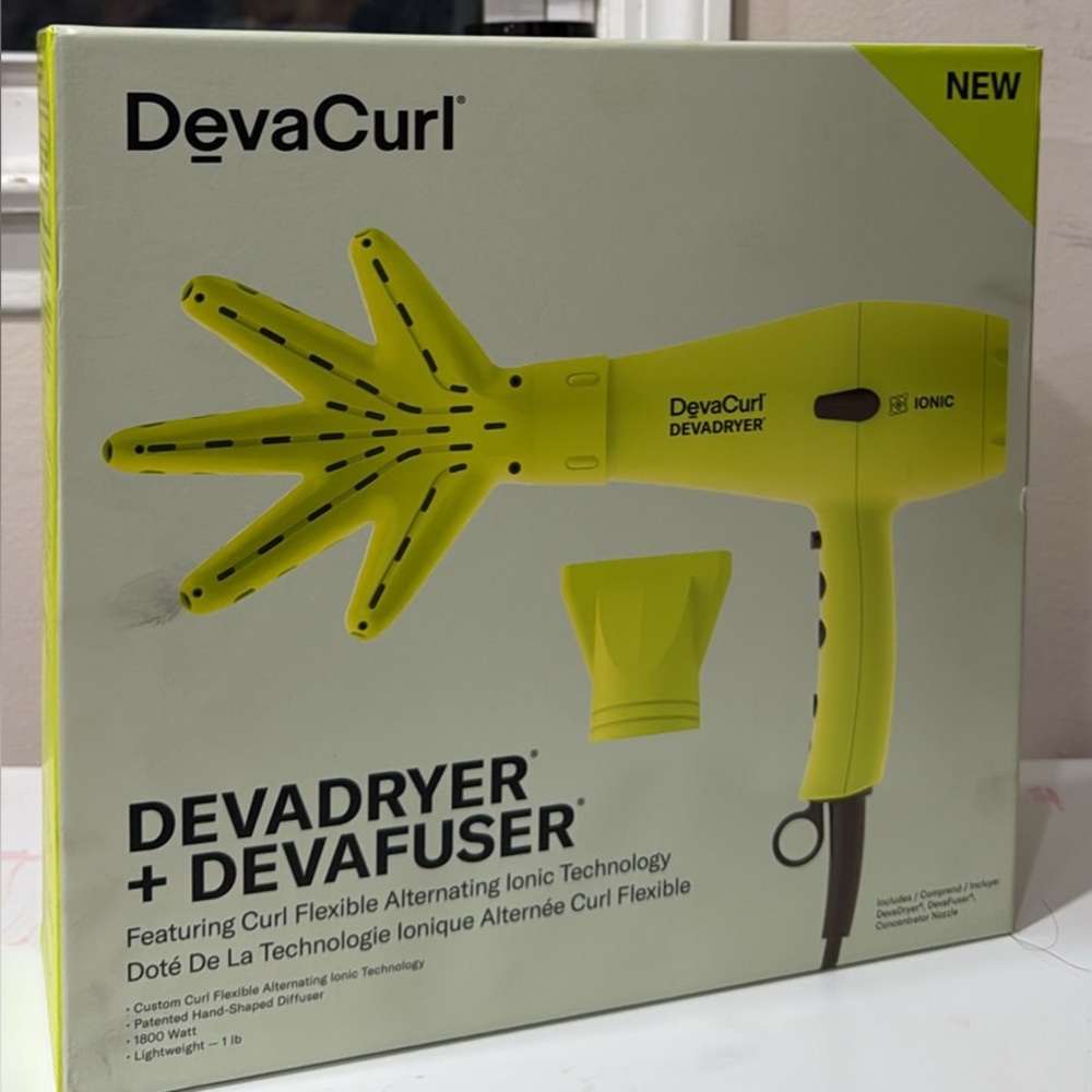 DevaCurl Ionic Hair Dryer with Devafuser in Bright Yellow